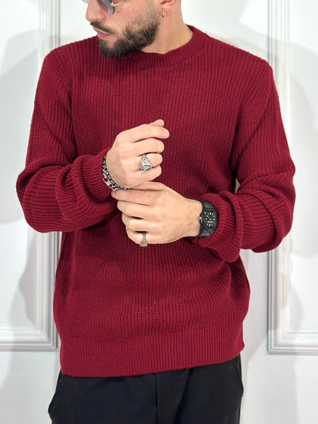 Maglione paricollo costa inglese bordeaux