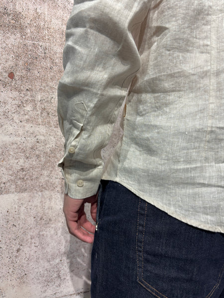 Sand linen French collar shirt