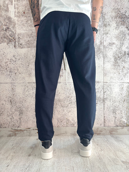 Pantalaccio misto lino blu