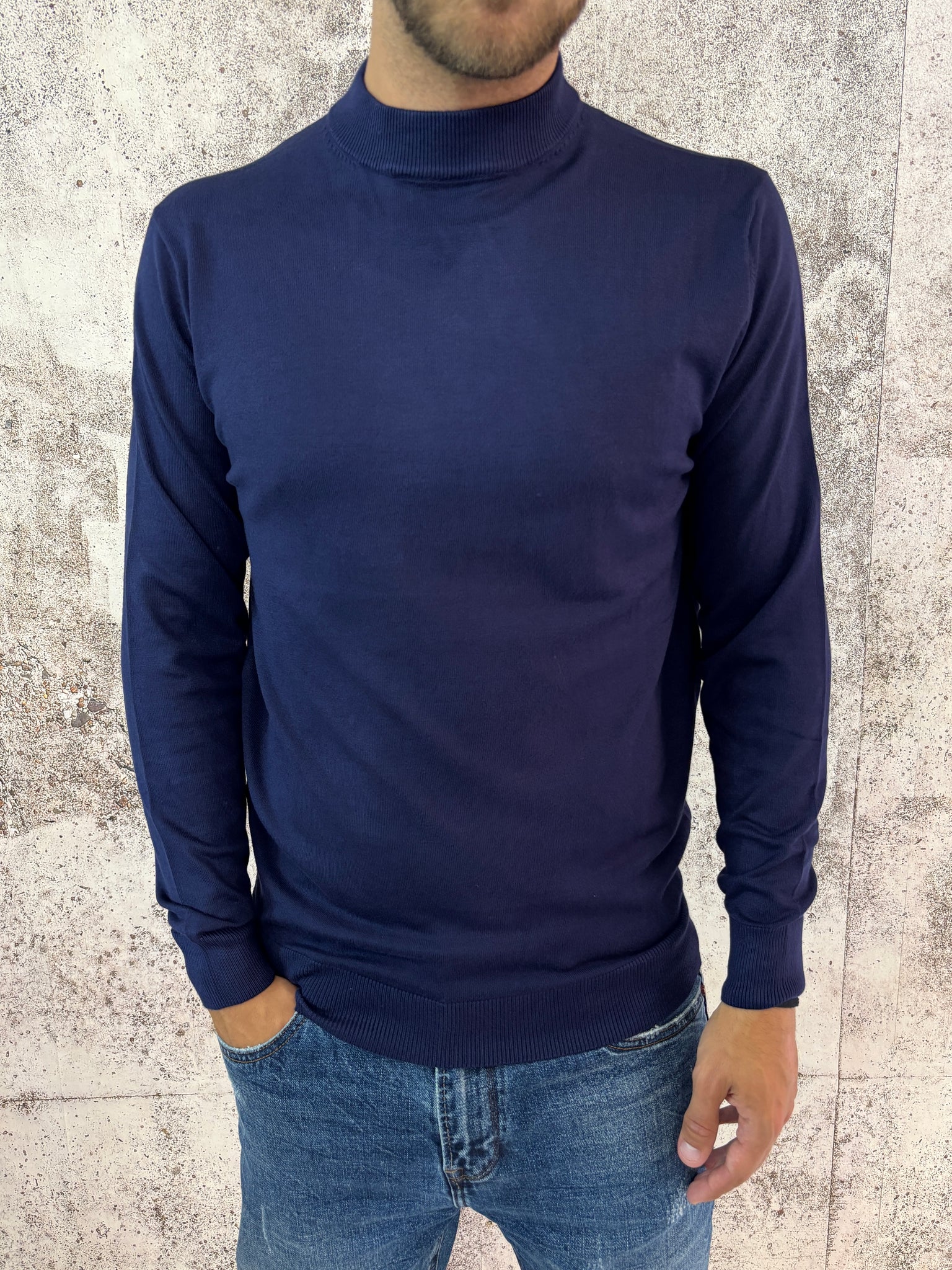 Lupetto basic blu navy