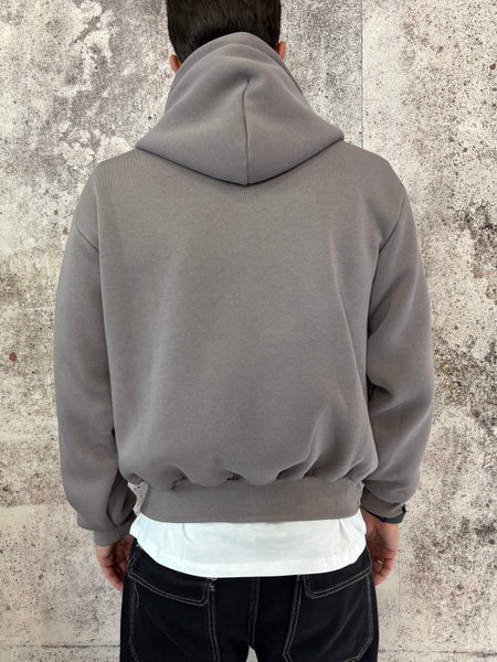 Felpa cappuccio zip ferro