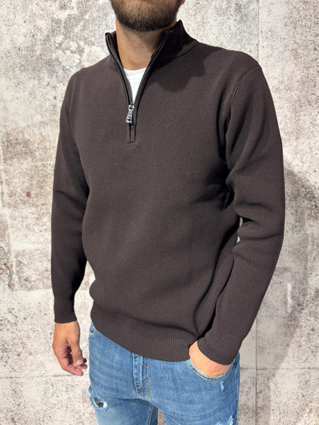 Maglione moro mezza zip costa inglese