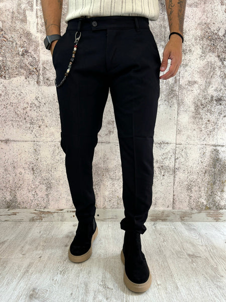 Pantalone classic nero con catenella