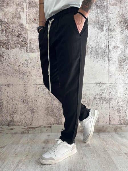 Pantalaccio misto lino nero