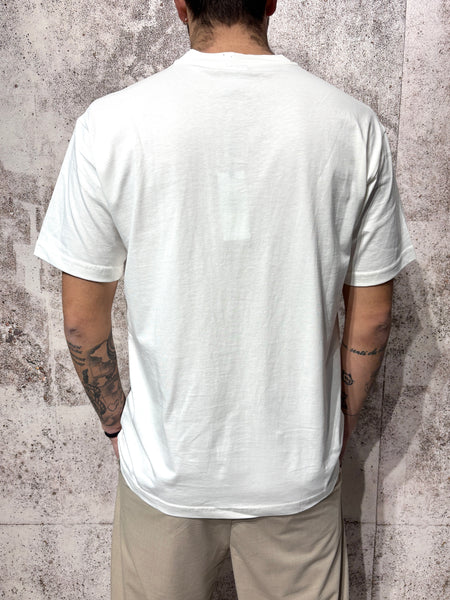 T-Shirt bianca logo ricamato