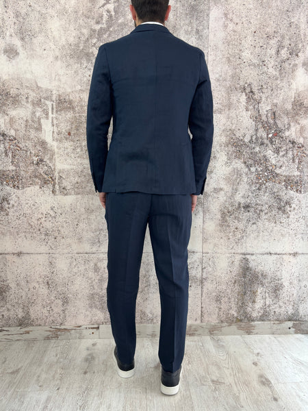 Abito monopetto 100% Lino blu