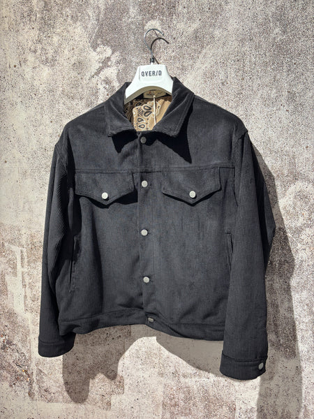Giacca velluto nera Boxy fit art. J82