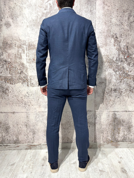 Abito misto lino blu