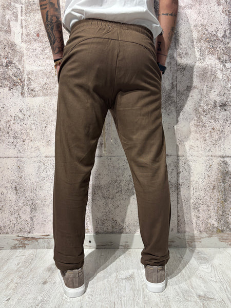 Pantalaccio cioccolato misto lino