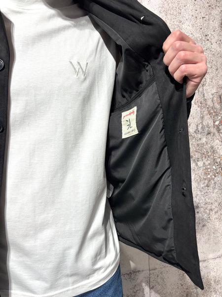 Black suede trucker jacket