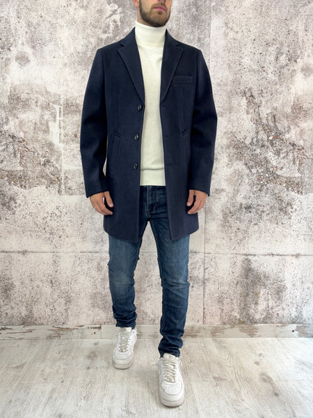 Cappotto foderato blu navy