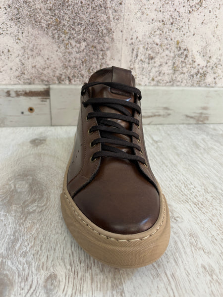 Sneakers pelle marroni