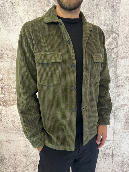 Giacca verde militare nido d'ape
