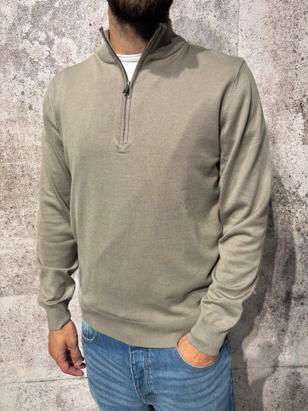 Maglioncino mezza zip camel GL3513