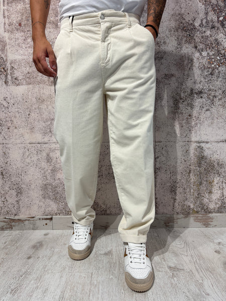Pantalone velluto panna art. GL21847