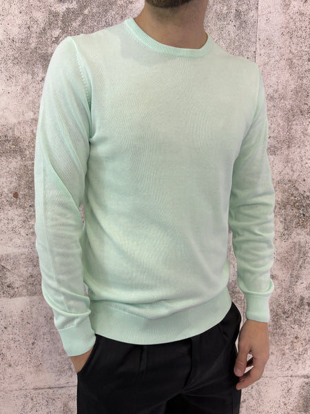 Maglioncino basic verde acqua cotone