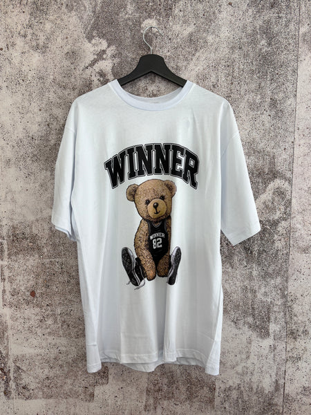 T-Shirt bianca orsetto winner