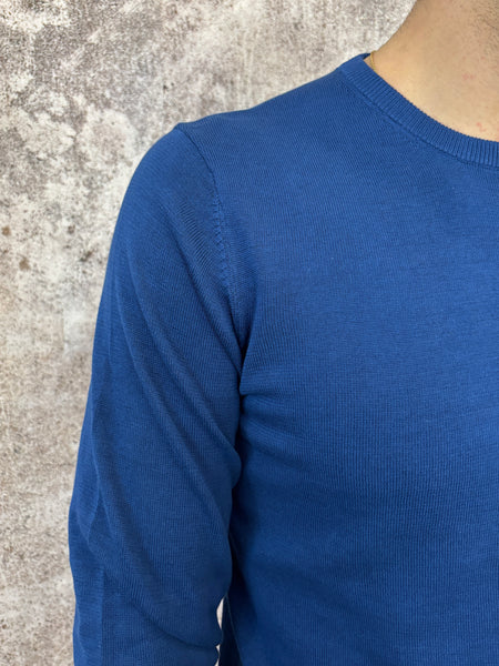 Maglioncino basic blu cotone