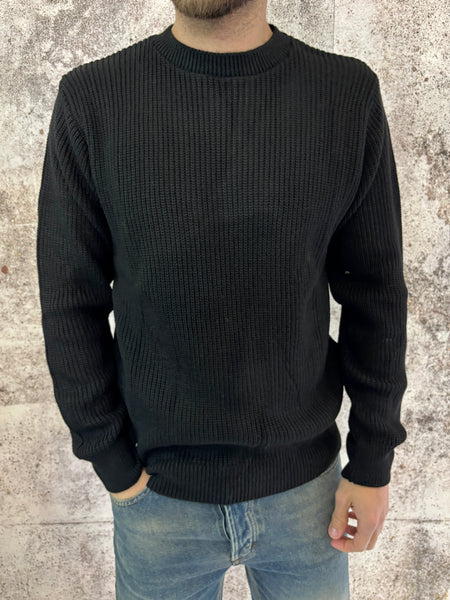 Maglione paricollo costa inglese nero