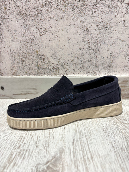 Mocassino camoscio blu