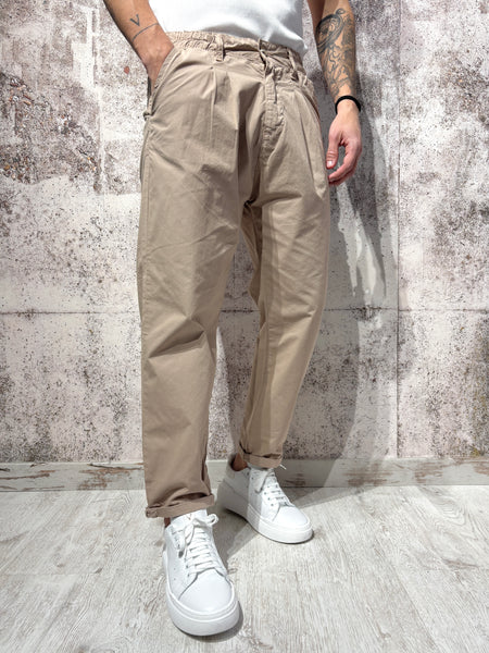 Pantalone beige doppia pinces