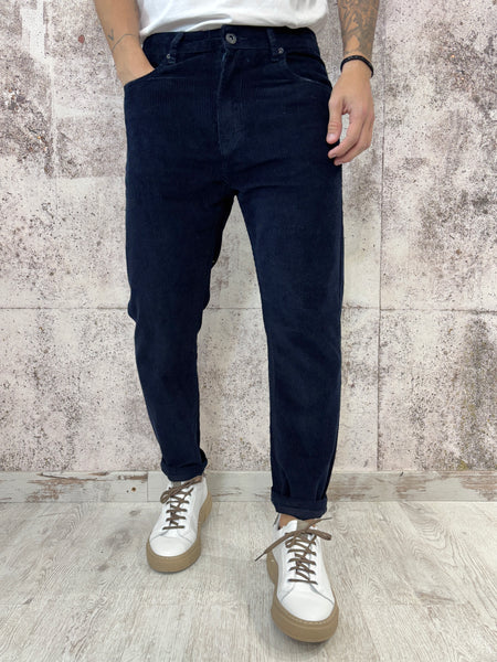 Pantalone velluto blu mod. Cooper