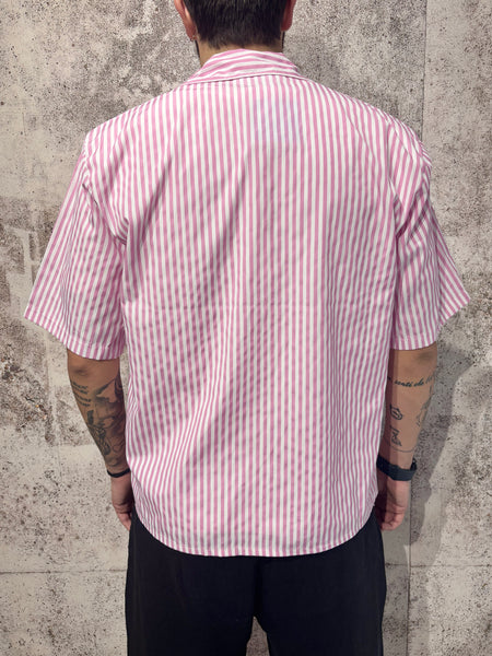 Camicia m/m boxy righe rosa