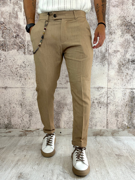 Pantalone Classic cammello con catenella