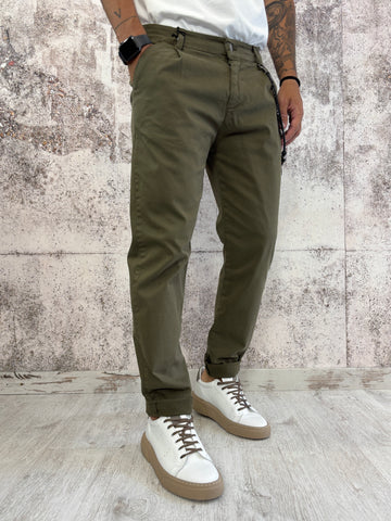 Pantalone pince verde militare