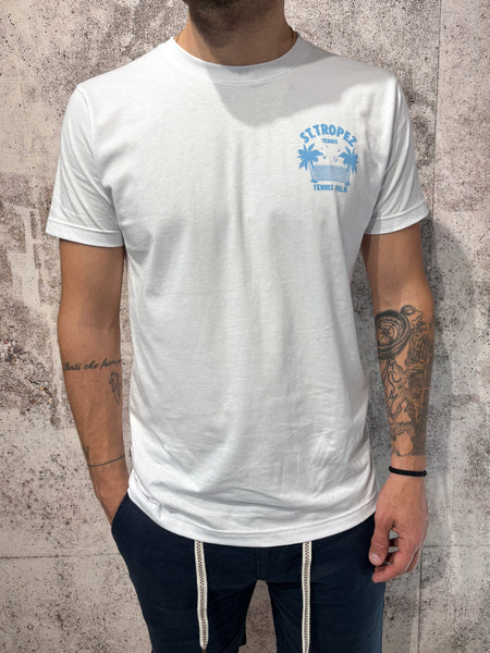 T-Shirt bianca St Tropez tennis