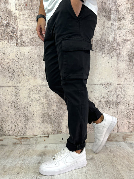 Pantalone cargo nero Slim Fit