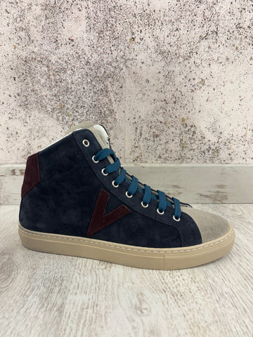 Sneakers alta Olympic blu/bordeaux