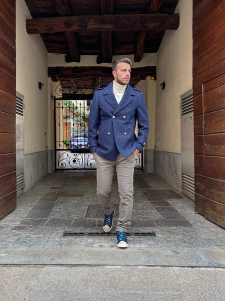 Cappotto peacot blu