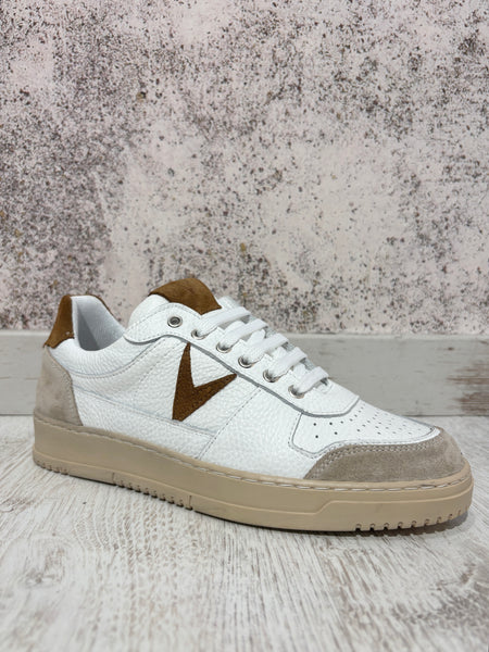 Sneakers College bianca/tabacco