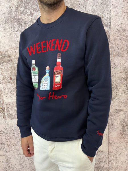 Felpa blu Weekend Superhero