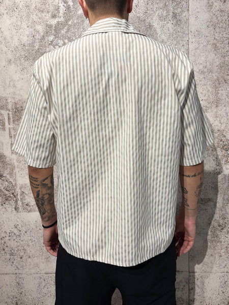 Camicia m/m boxy righe beige