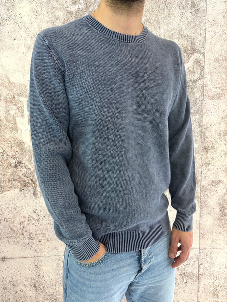 Maglioncino lavorato blu polvere