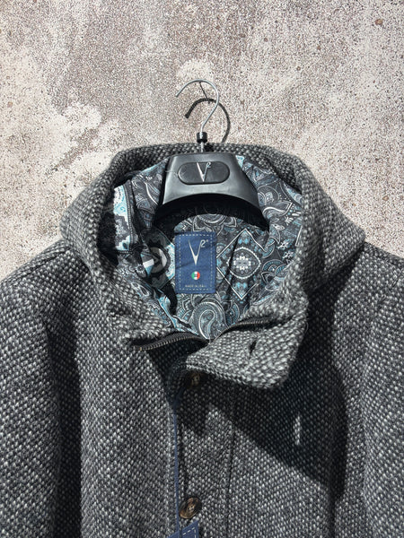 Cappotto mod. parka lana grigio