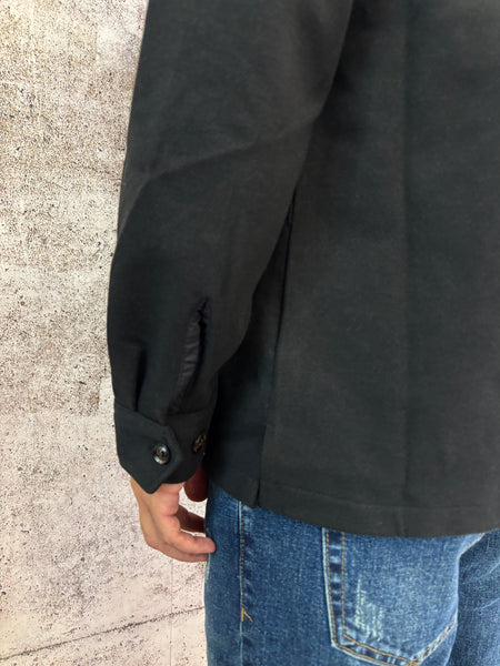 Giacca overshirt in panno nera