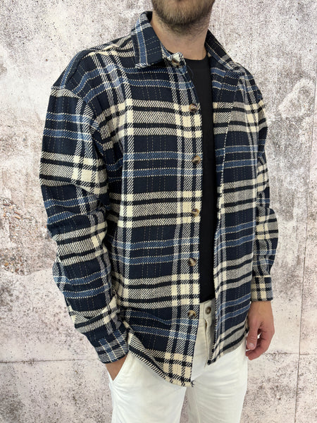 Camicia flanella scozzese blu