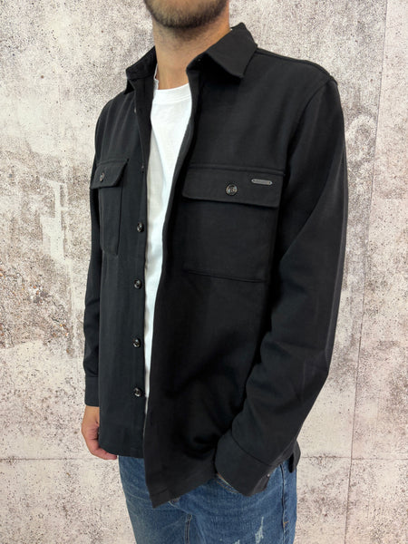 Giacca overshirt in panno nera