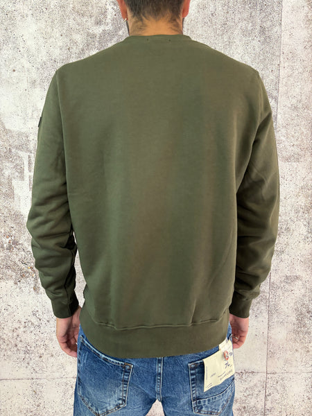 Felpa girocollo basic verde militare