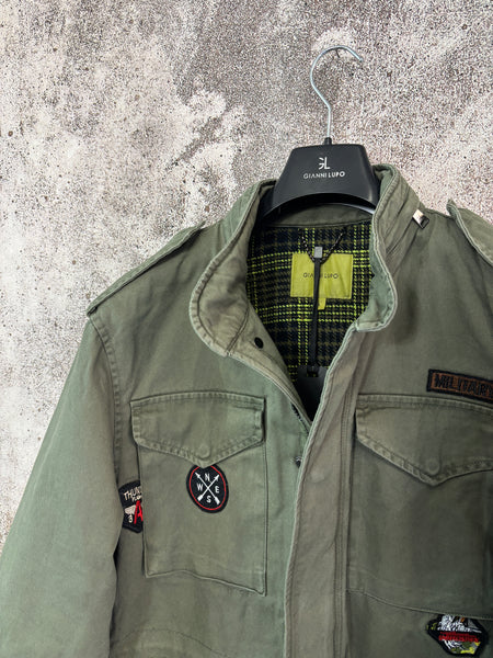 Field jacket militare con patch