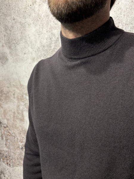 Maglione lupetto moro misto cashmere