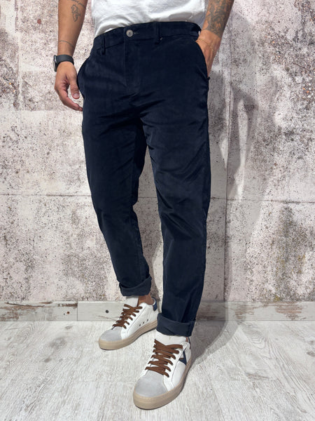 Pantalone chino velluto blu Tahoma