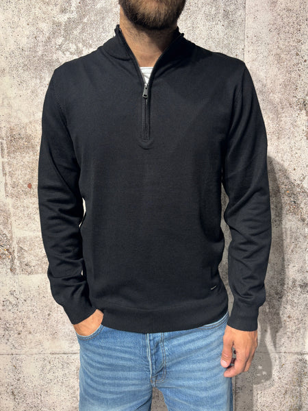 Maglioncino mezza zip nero GL3513