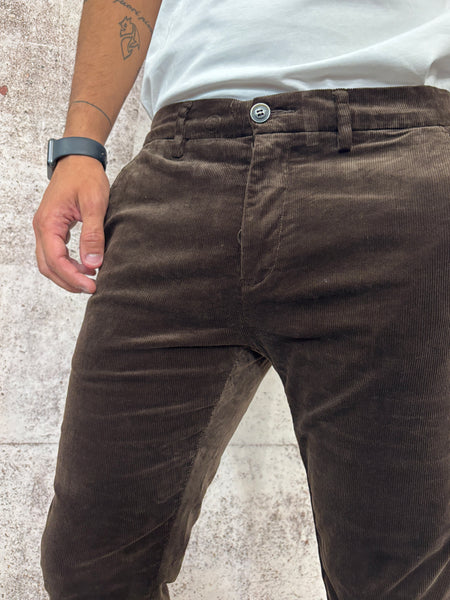 Pantalone chino velluto cioccolato