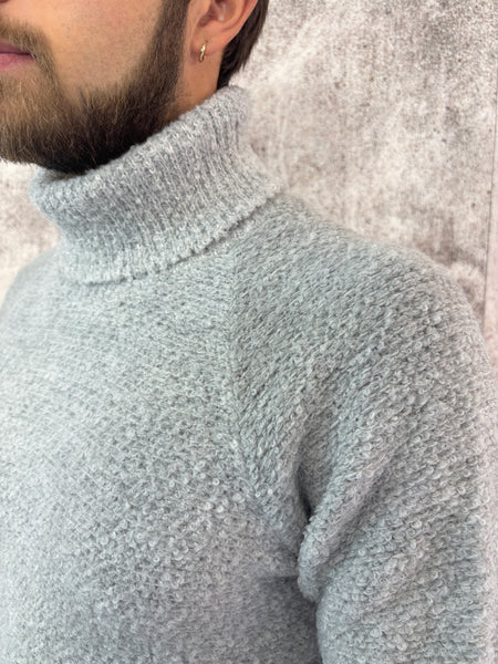 Dolcevita boucle' grigio