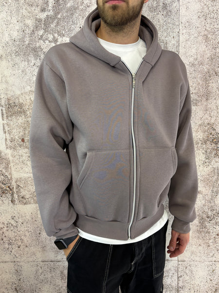 Felpa cappuccio zip ferro