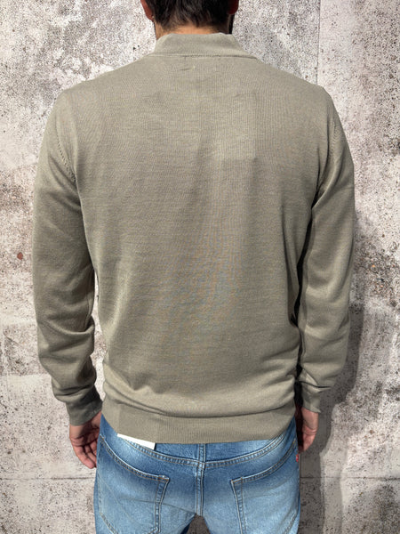 Maglioncino mezza zip camel GL3513
